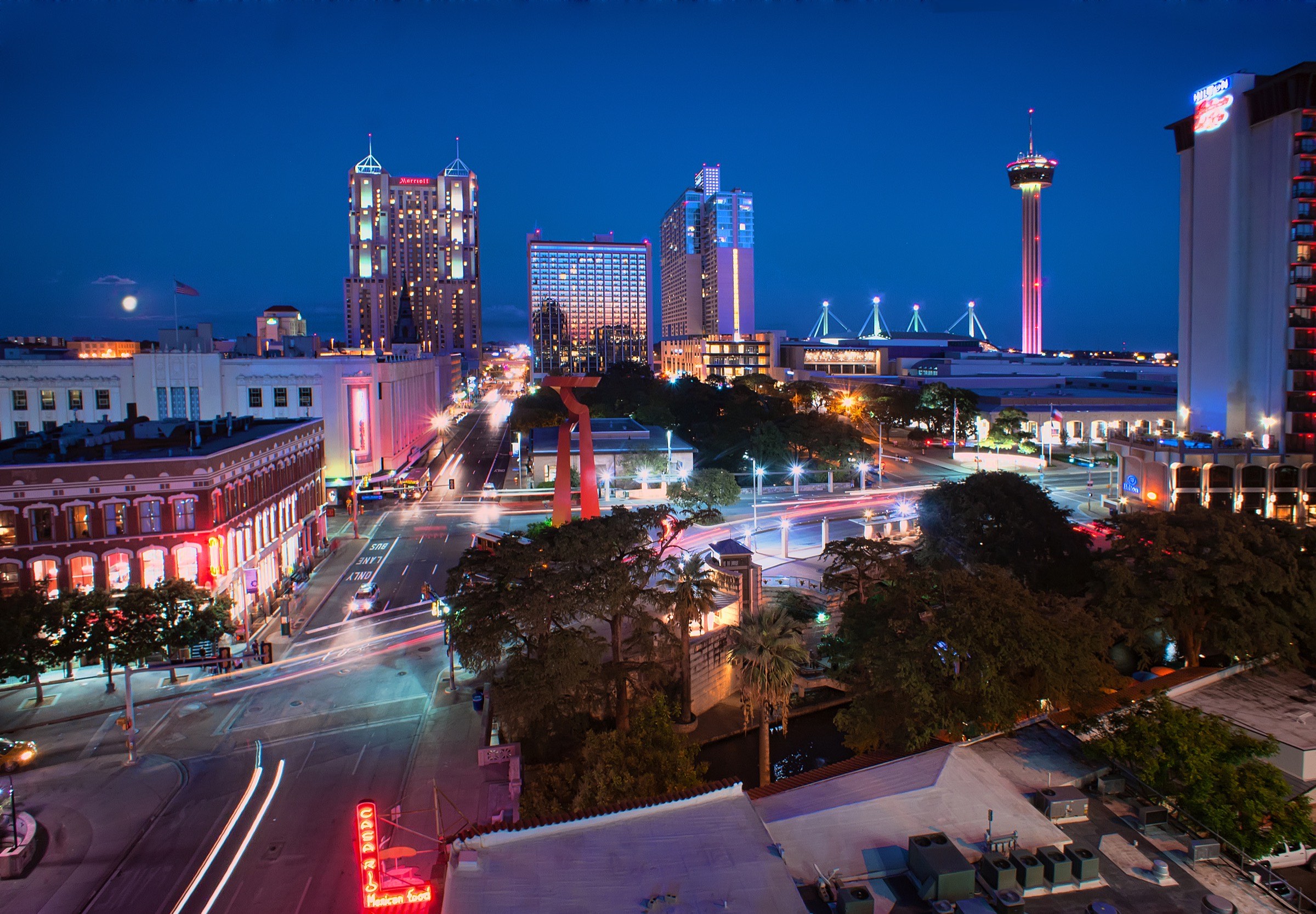 Downtown San Antonio at blue hour